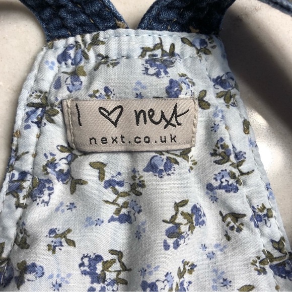 Next UK Blue Denim Overalls Dress, 1.5 - 2 years - Picture 4 of 6